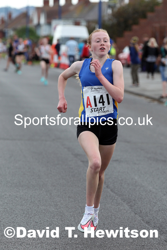 Womens under-17s 2021 Northern 6 and 4 Stage and Young Athletes Road Relays, Redcar. Photo: David T. Hewitson/Sports for All Pics